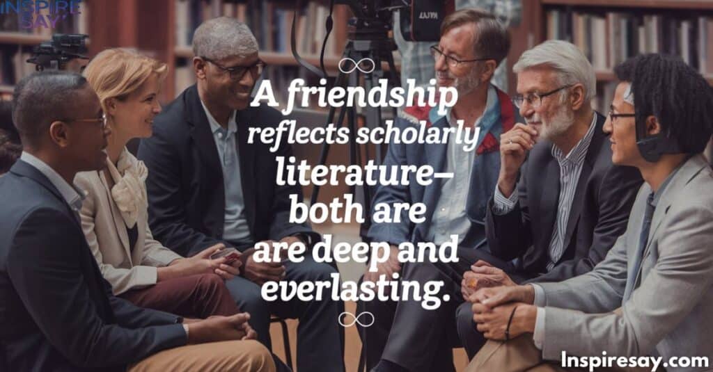 "A friendship reflects scholarly literature—both are deep and everlasting."