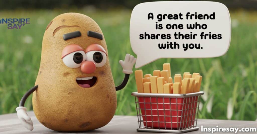 "A great friend is one who shares their fries with you." 🍟