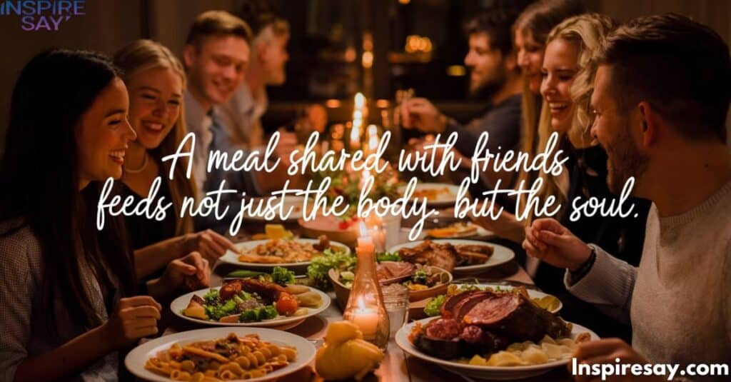 "A meal shared with friends feeds not just the body, but the soul."