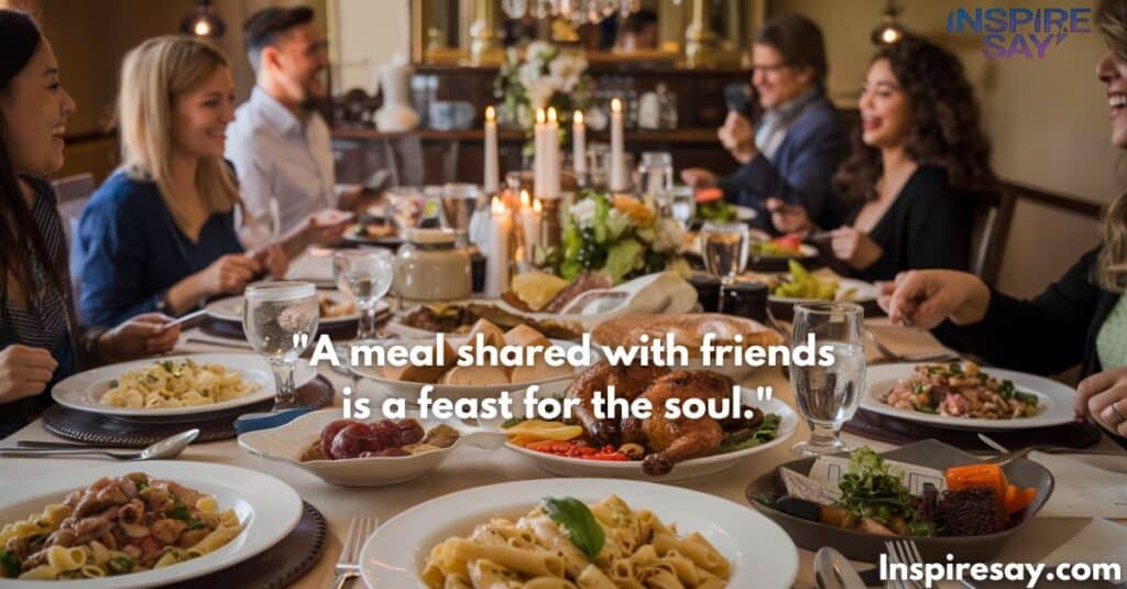 "A meal shared with friends is a feast for the soul." 🍽️