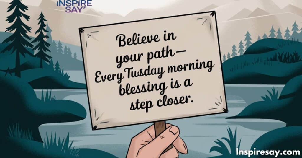 "Believe in your path—every Tuesday morning blessing is a step closer."