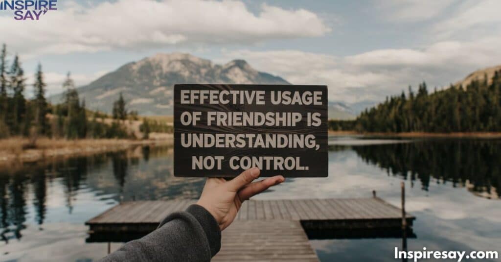 "Effective usage of friendship is understanding, not control."