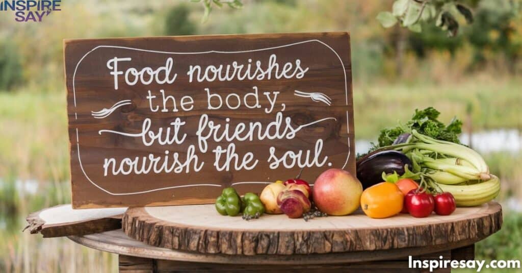 "Food nourishes the body, but friends nourish the soul."