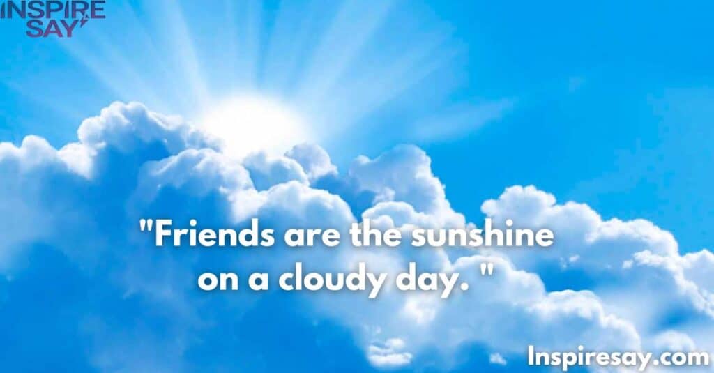 Friends are the sunshine on a cloudy day.