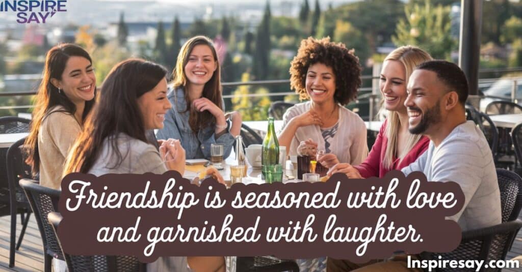 Friendship is seasoned with love and garnished with laughter.