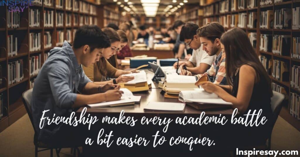 "Friendship makes every academic battle a bit easier to conquer."