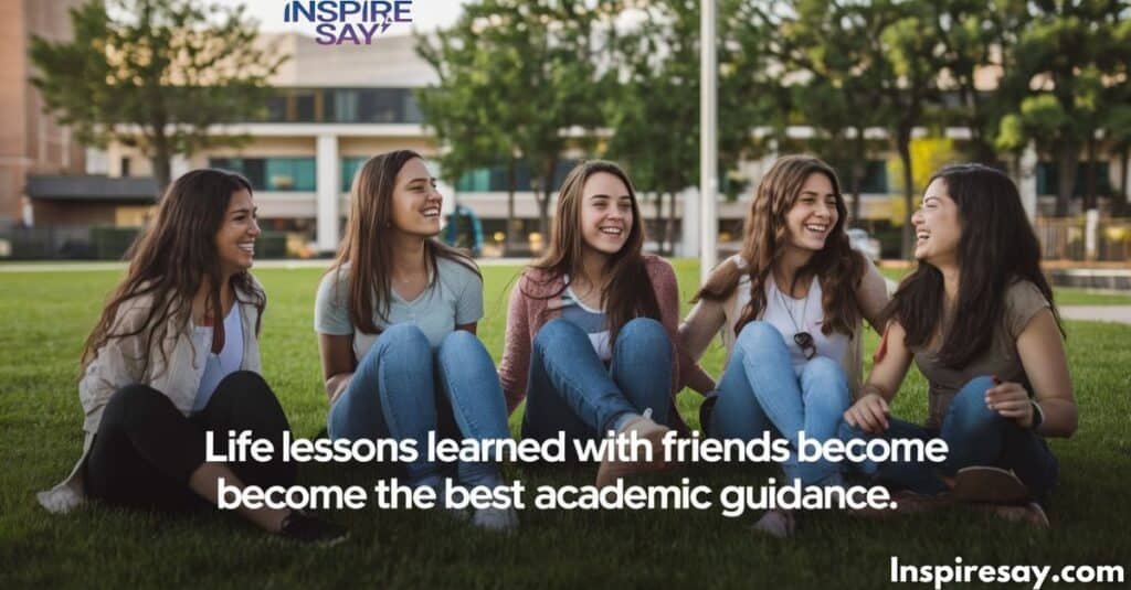 "Life lessons learned with friends become the best academic guidance."