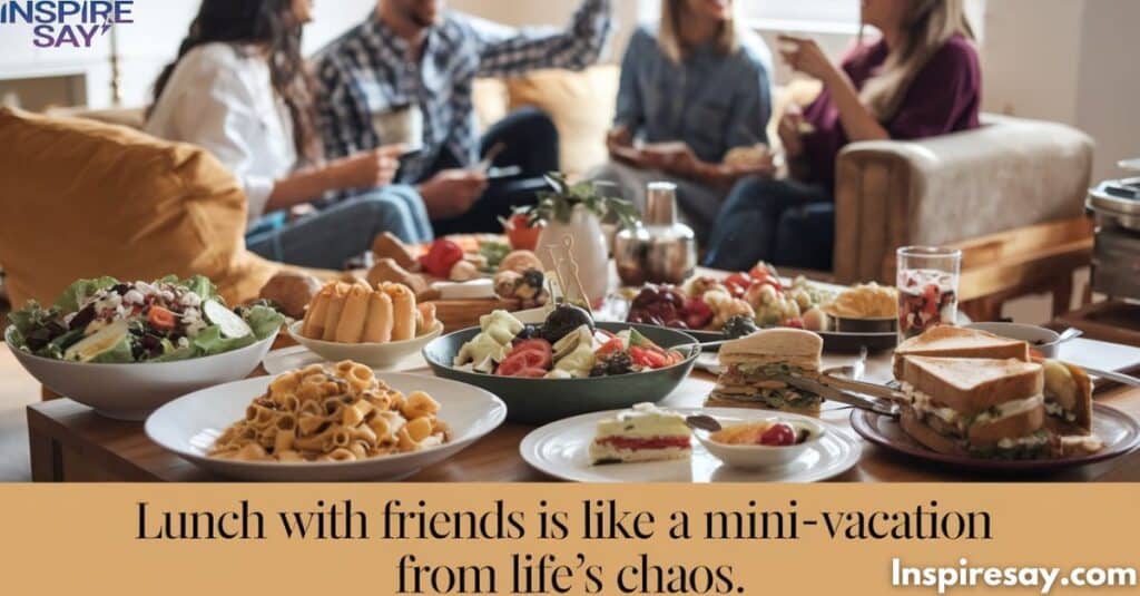 "Lunch with friends is like a mini-vacation from life’s chaos."