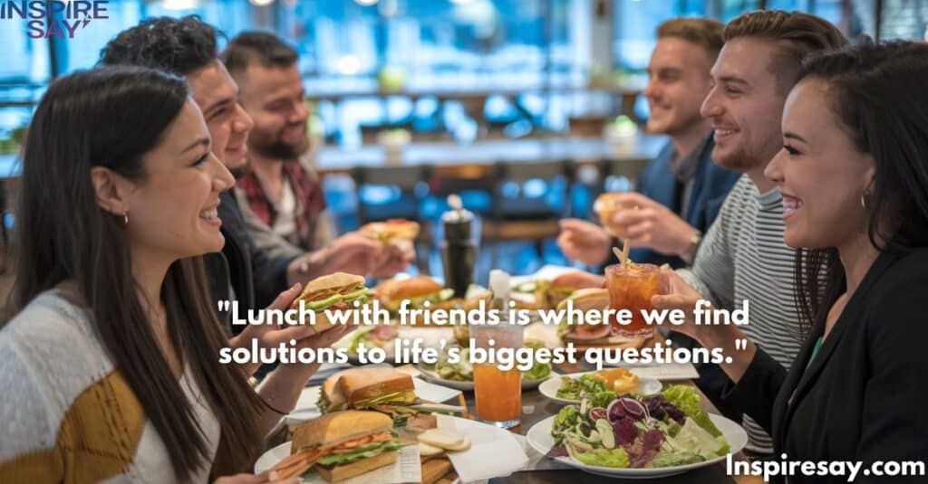 "Lunch with friends is where we find solutions to life’s biggest questions."