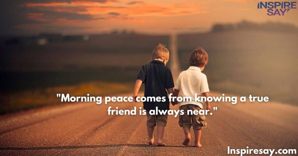 Morning peace comes from knowing a true friend is always near.