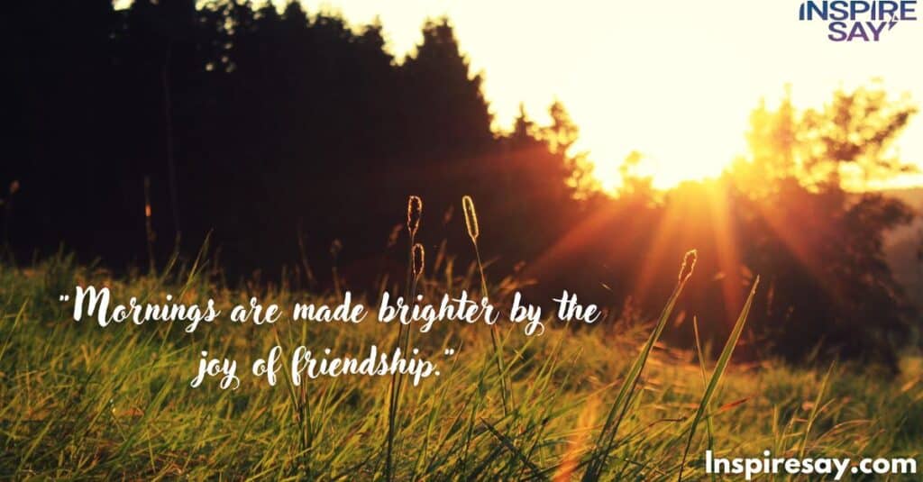 Mornings are made brighter by the joy of friendship.