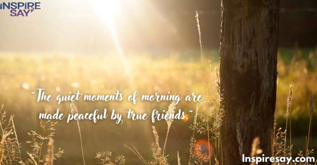 The quiet moments of morning are made peaceful by true friends.