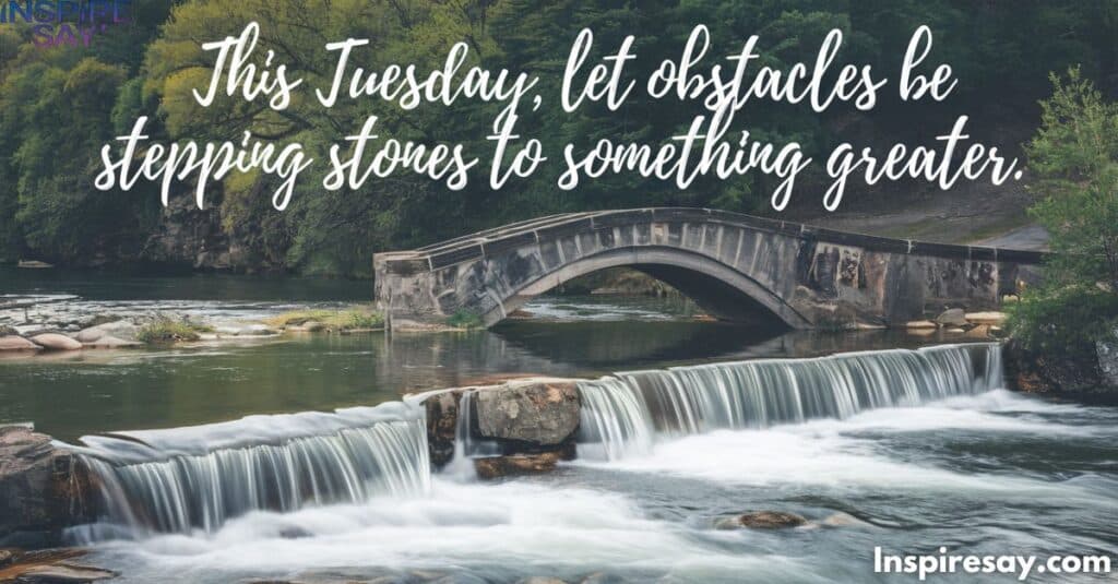 "This Tuesday, let obstacles be stepping stones to something greater."