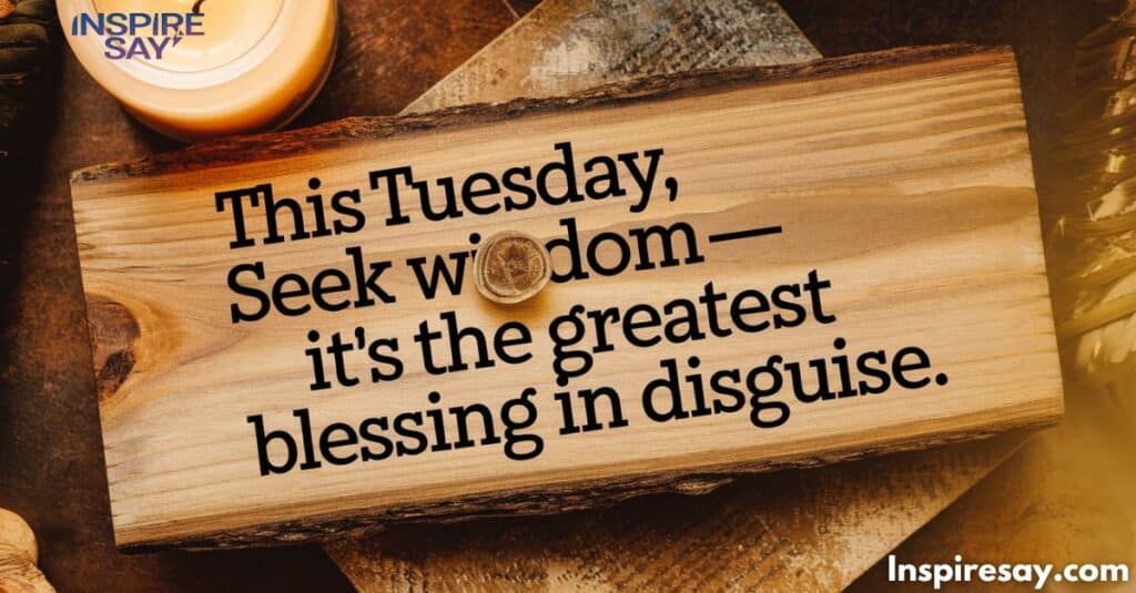 "This Tuesday, seek wisdom—it’s the greatest blessing in disguise."