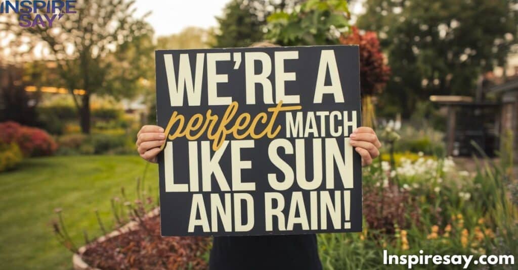 We’re a perfect match like sun and rain!