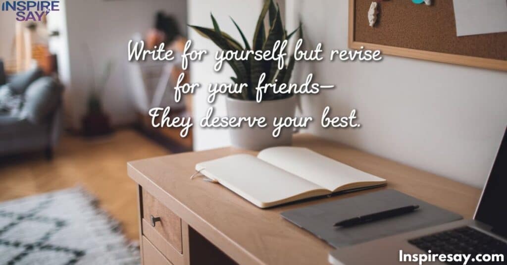 "Write for yourself but revise for your friends—they deserve your best."