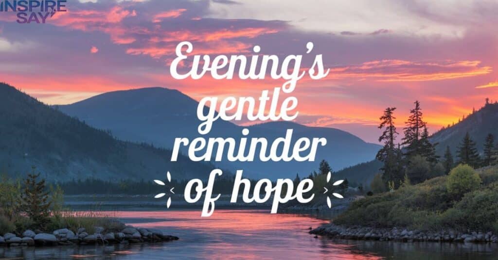 Evening’s Gentle Reminder of Hope