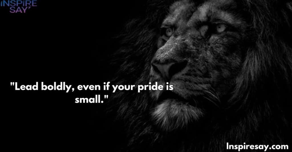 "Lead boldly, even if your pride is small."