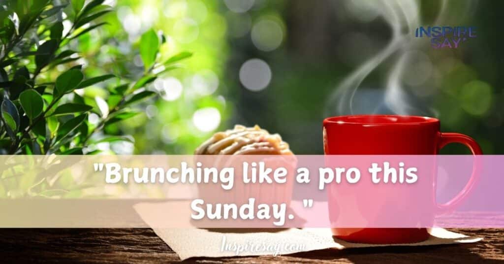 "Brunching like a pro this Sunday.