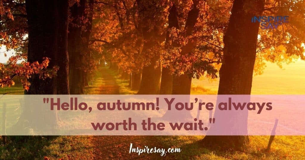 "Hello, autumn! You’re always worth the wait."