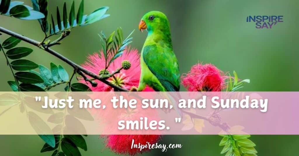 "Just me, the sun, and Sunday smiles.