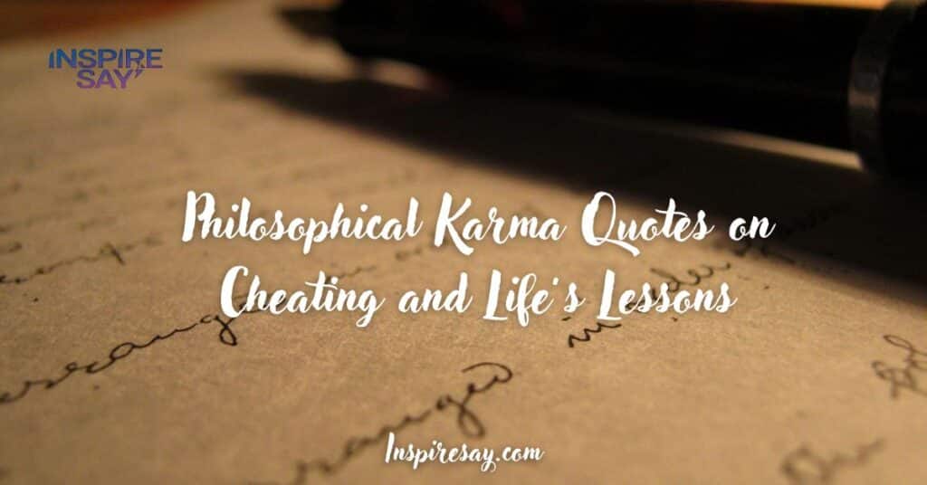 Philosophical Karma Quotes on Cheating and Life’s Lessons